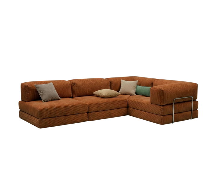 Atelier Del Sofa Kanyon - Sofá-cama de esquina Rojo azulejo